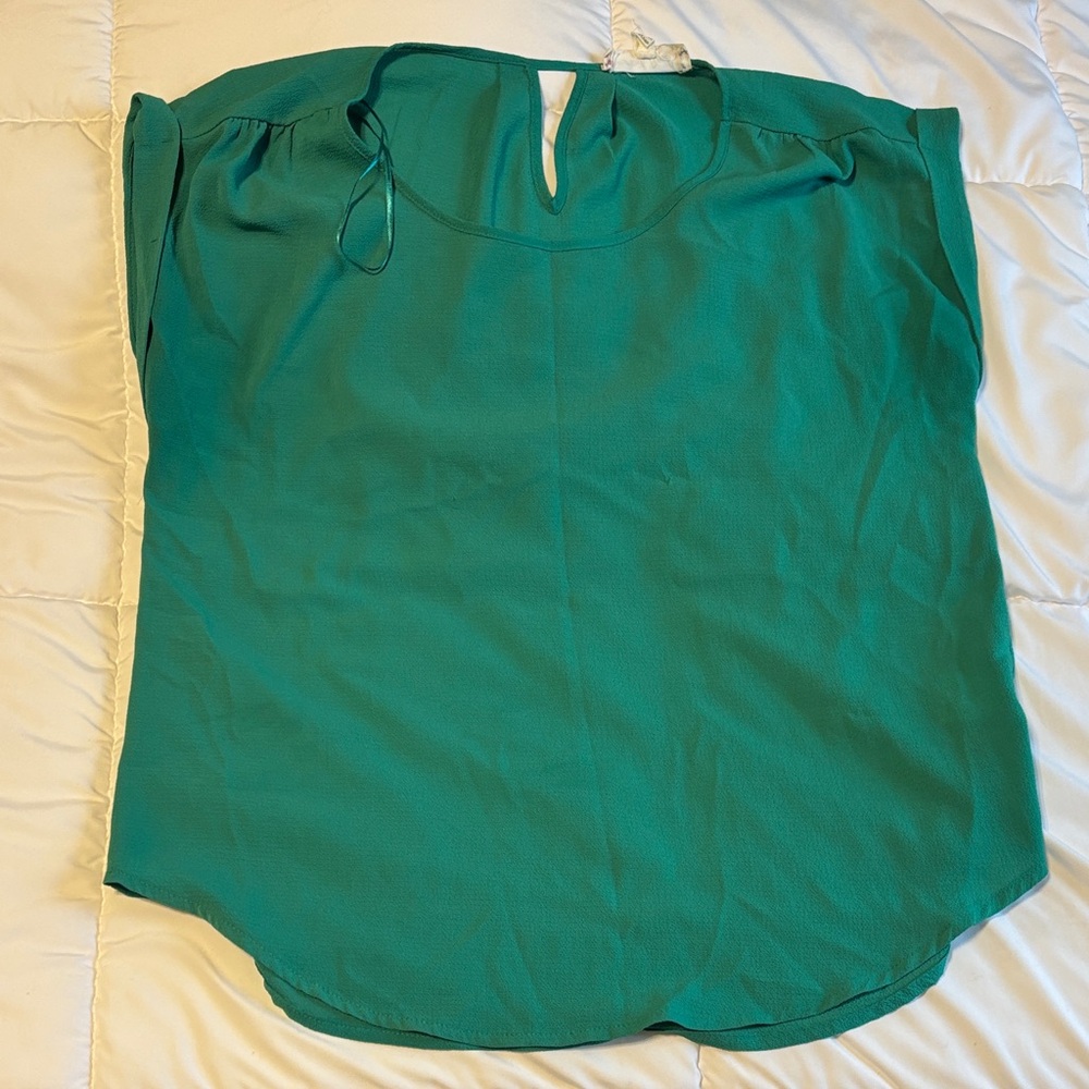 Pink Rose Vibrant Green Top